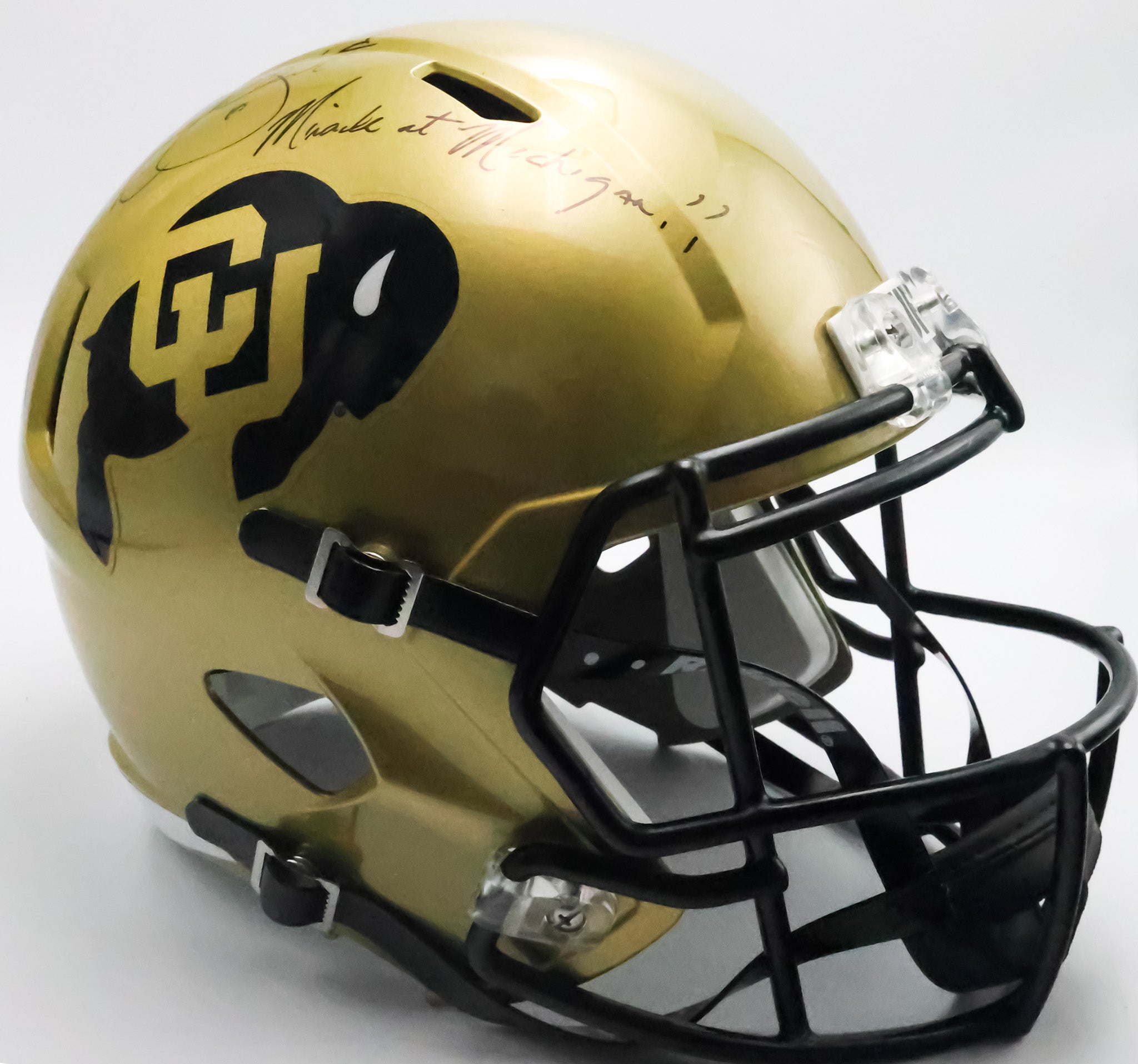Kordell Stewart autographed Colorado Buffaloes Replica Helmet Inscribed "Miracle at Michigan!!"