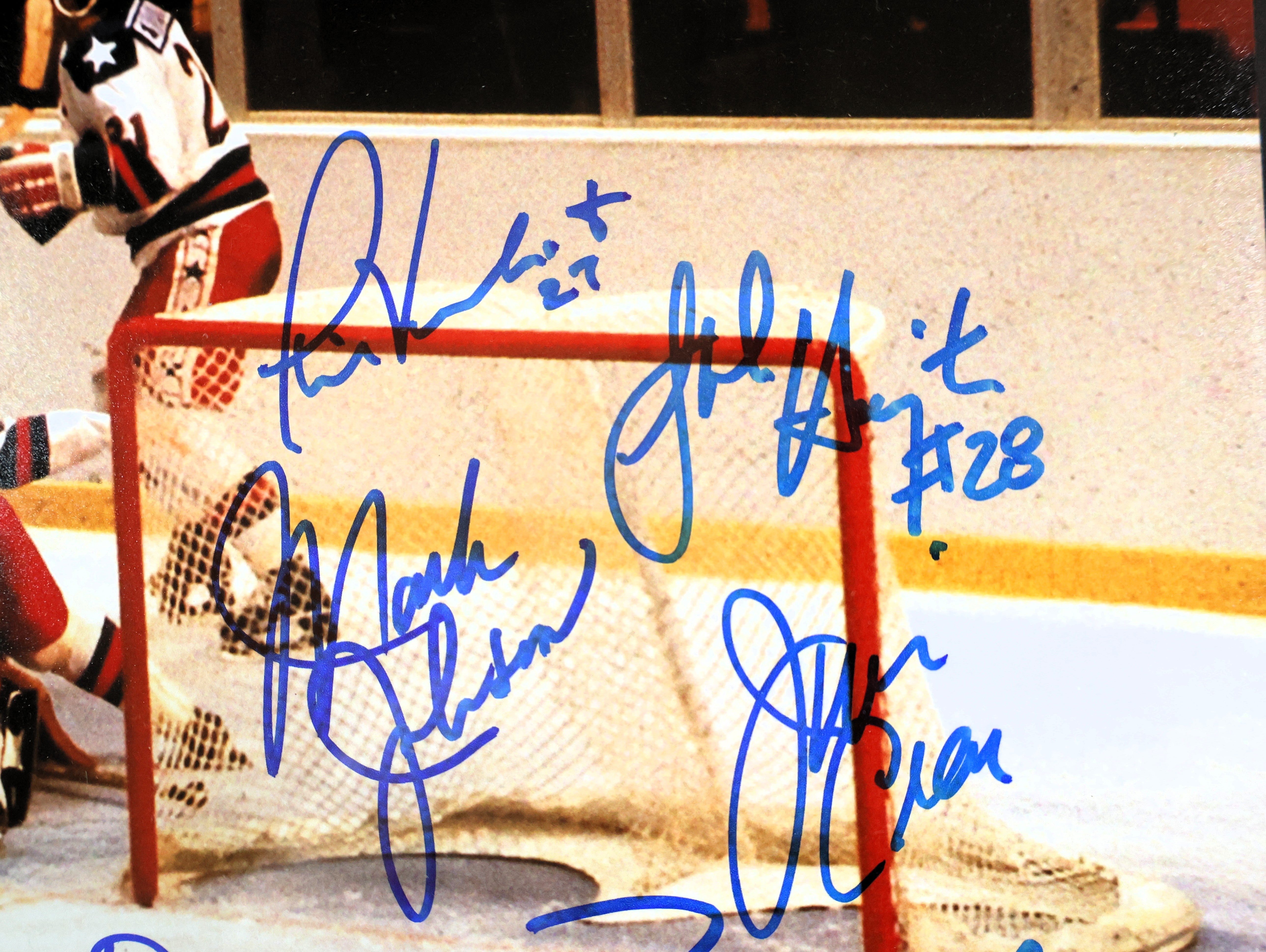 Miracle On Ice Autographed 16x20 Photo Framed Lighted Shadowbox (25.5x31.5) Beckett COA