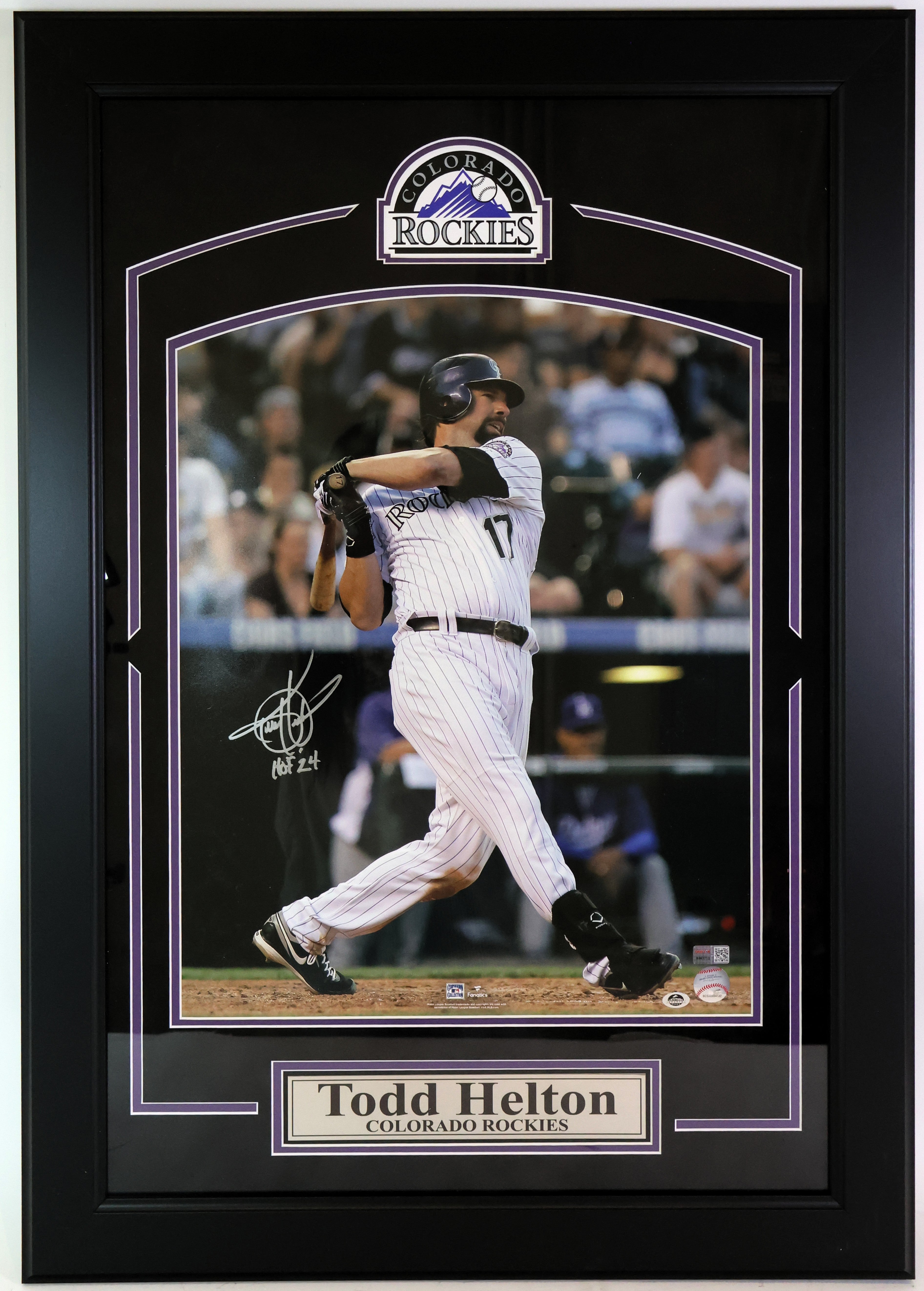 Todd Helton Autographed 16x20 Photo - Deluxe Framed 24x33.5 Display | LSM Certified