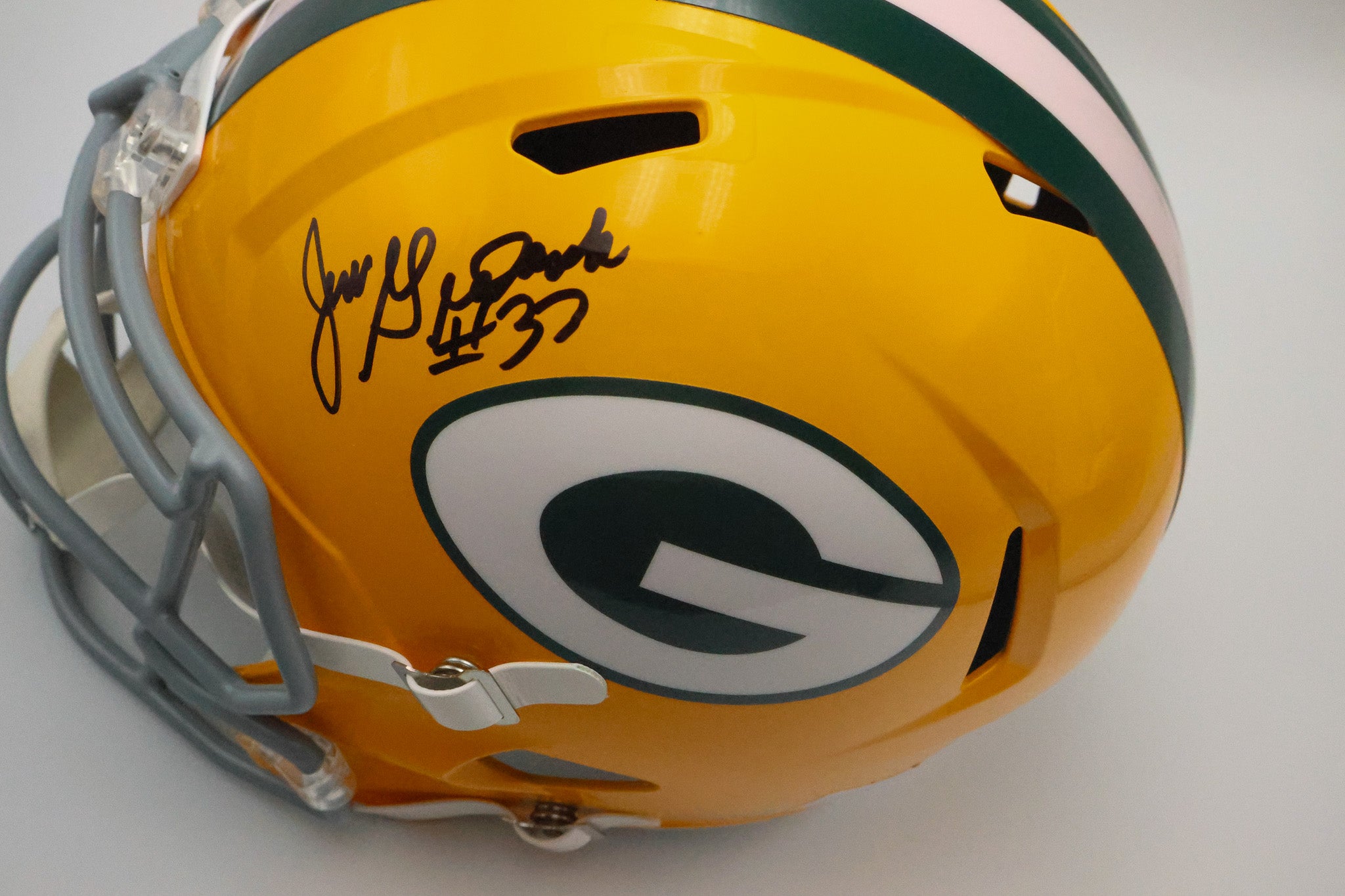 Packers Replica Helmet signed by Marv Fleming, Don Horn, Donny Anderson, Dave Robinson and Jim Grabowski " Legends of Lombardi" Inscription