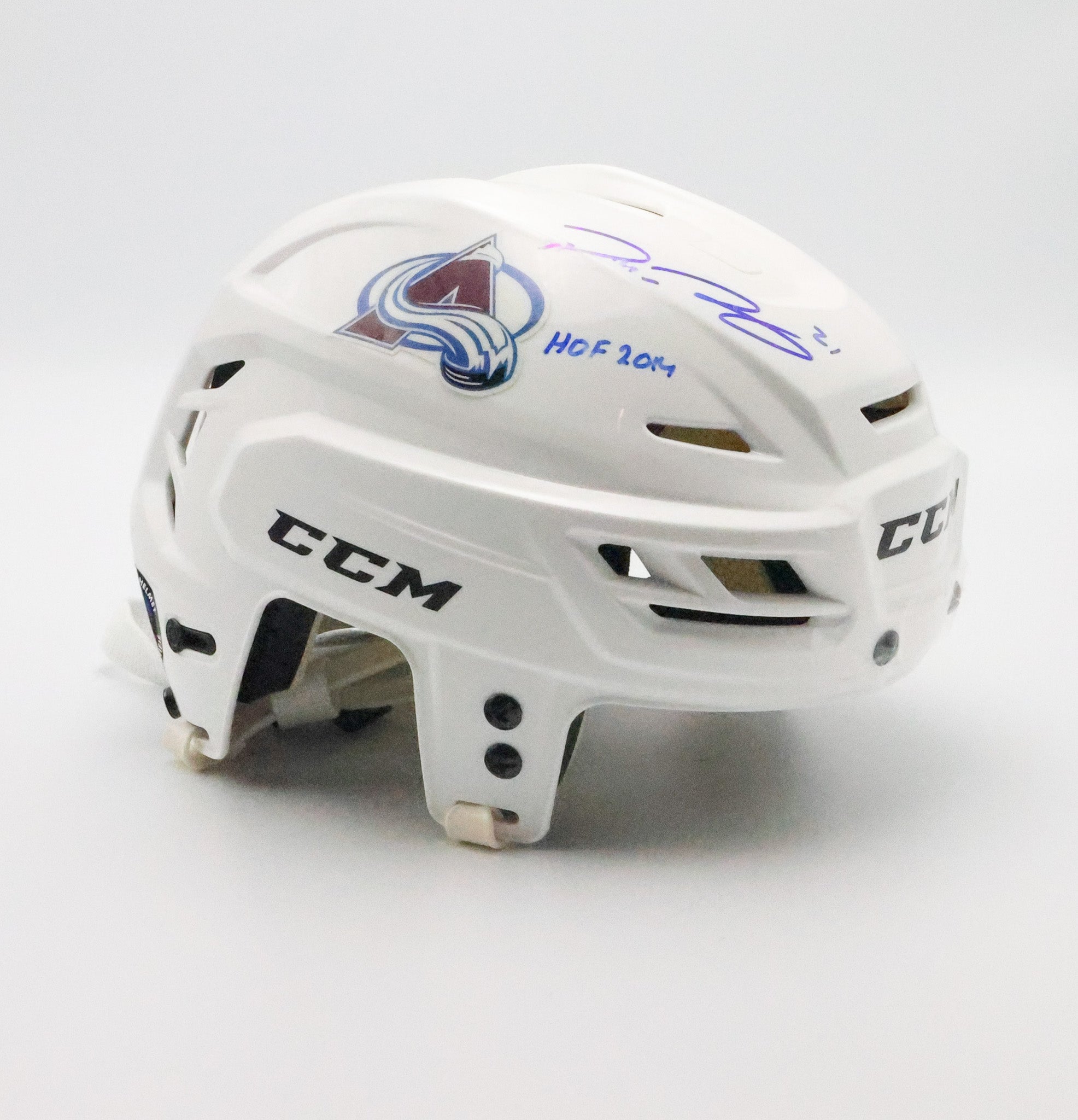 Peter Forsberg Dual-Signed Hockey Helmet with Inscriptions