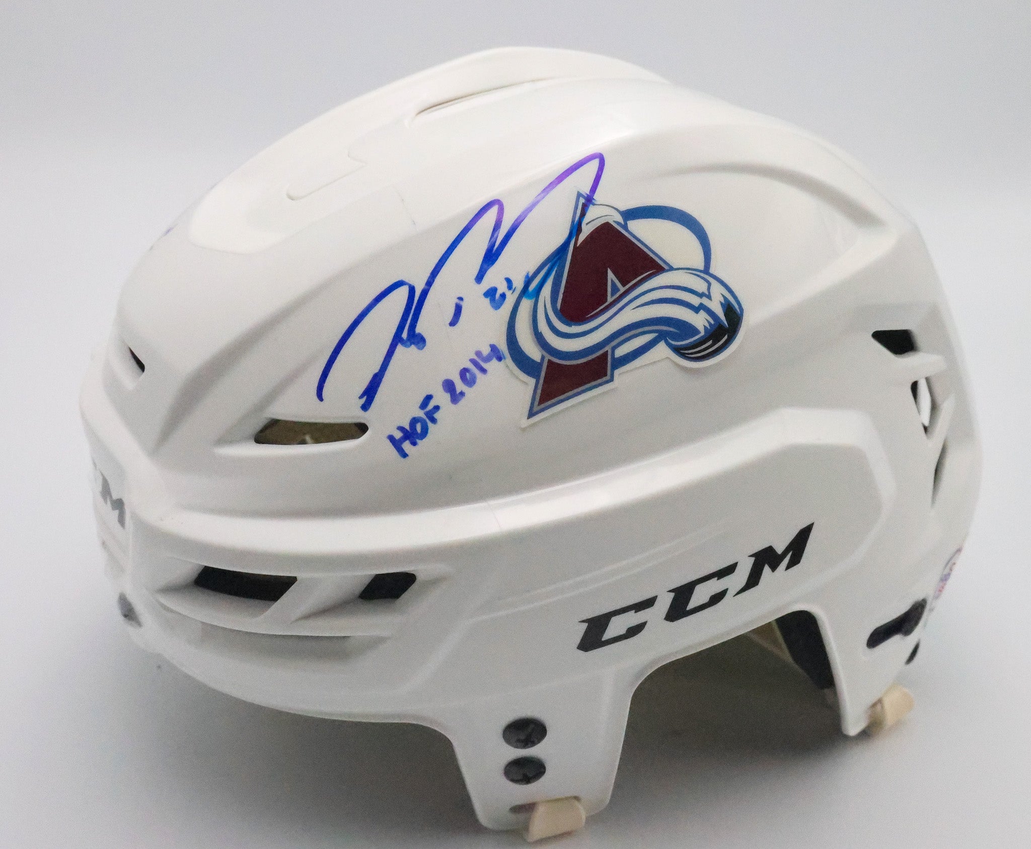 Peter Forsberg Dual-Signed Hockey Helmet with Inscriptions