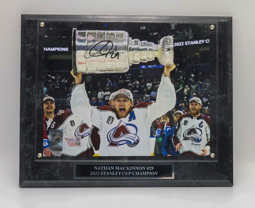 Nathan MacKinnon autographed Colorado Avalanche 8x10 photo with plaque