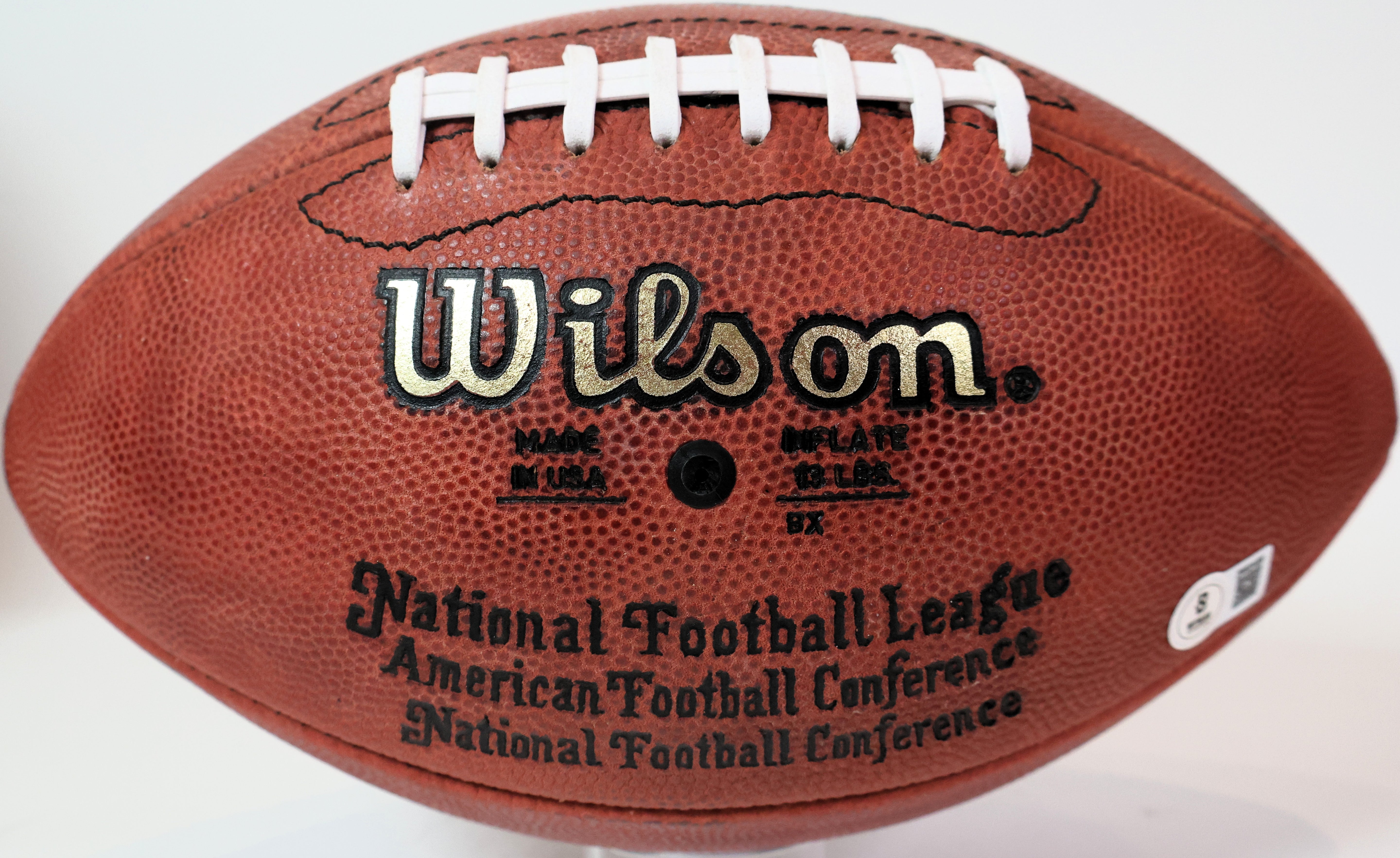 John Elway Autographed Denver Broncos NFL Game Ball with Inscriptions Beckett COA