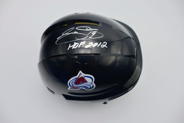 Joe Sakic Autographed black Colorado Avalanche Mini Helmet Inscribed
