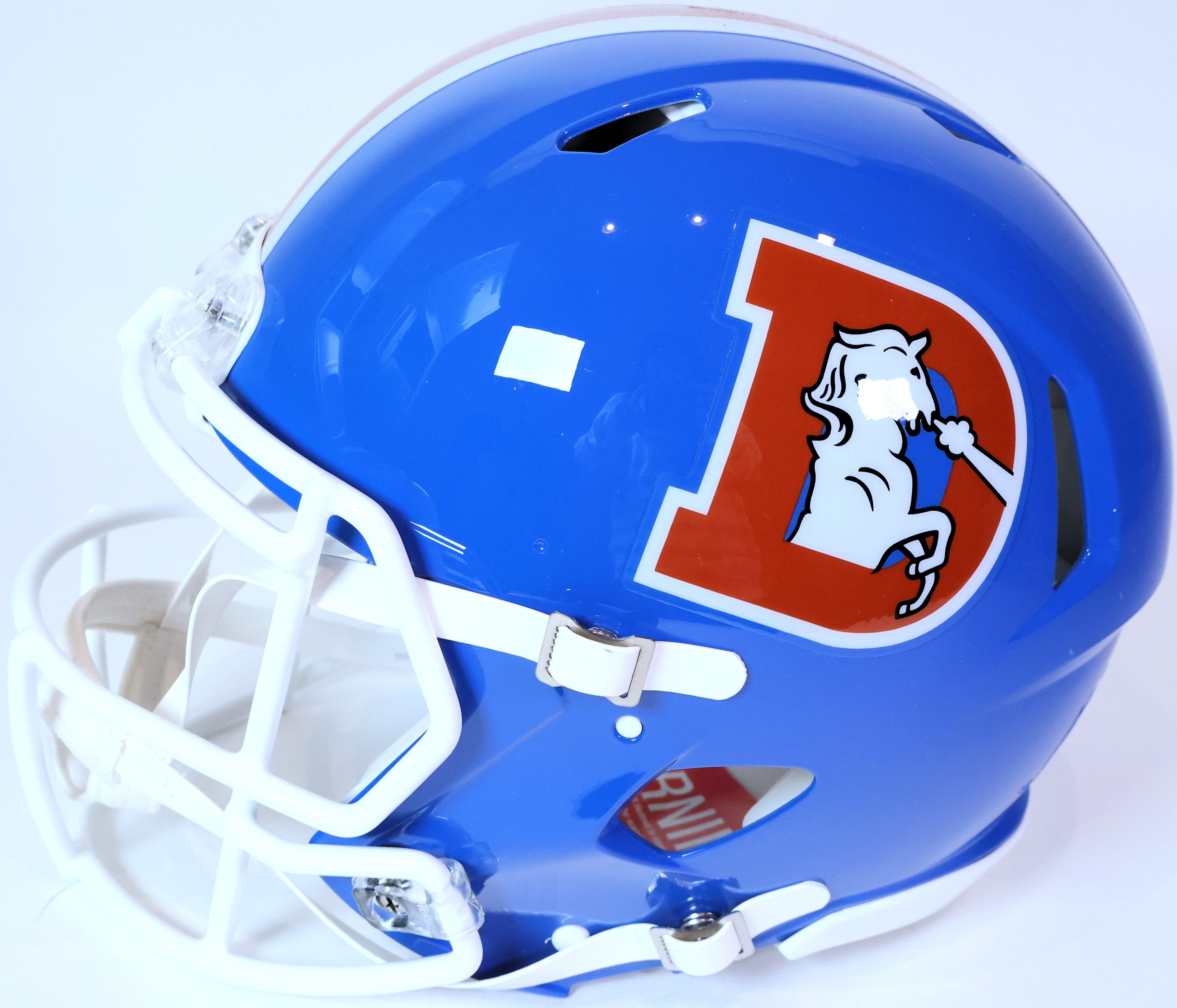 John Elway Autographed Denver Broncos Blue Speed  "D" Logo Authentic Helmet Inscribed "1987 NFL MVP" and "HOF 2004" Beckett COA