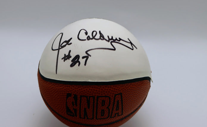 Joe Caldwell Autographed mini basketball