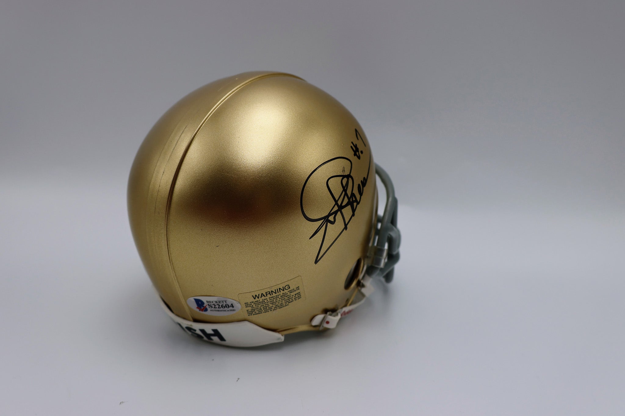 Joe Theismann Autographed Notre Dame Mini Hemet