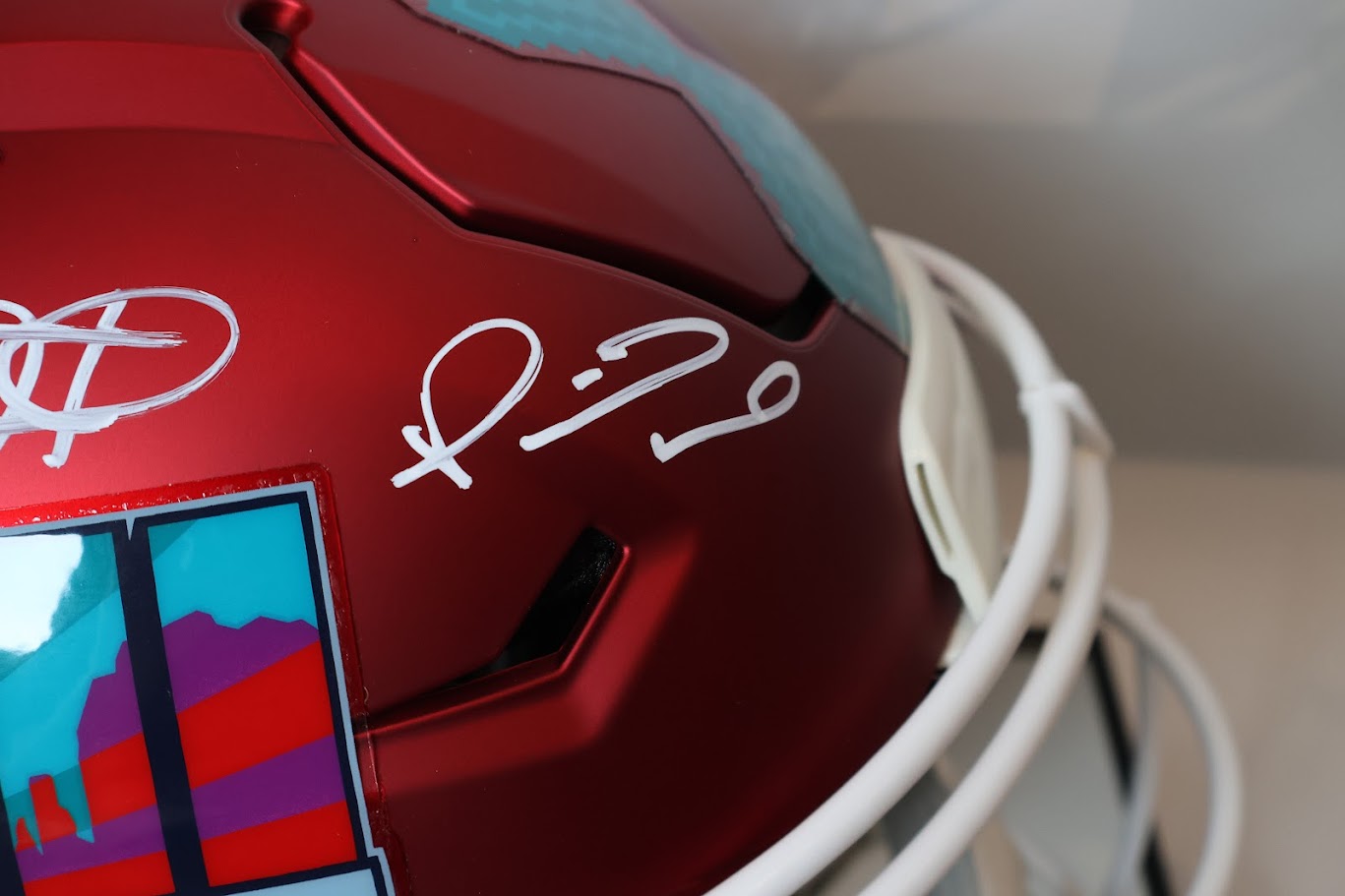 Jalen Hurts and Patrick Mahomes Autographed SB 57 Helmet w/ Case Fanatics COA