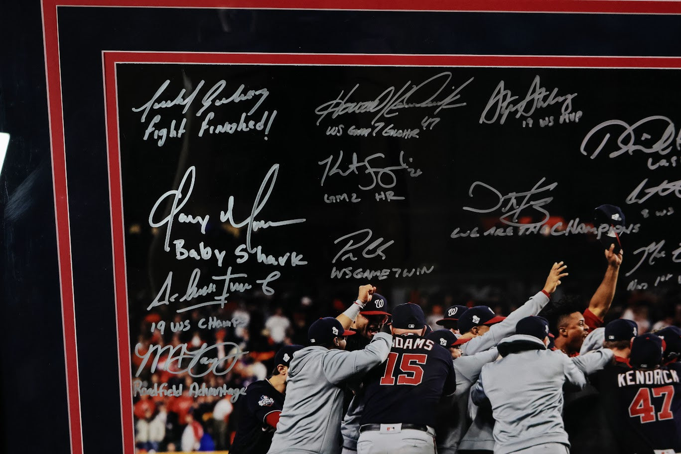 2019 Washington Nationals WS Team Autographed Photo Framed Fanatics COA
