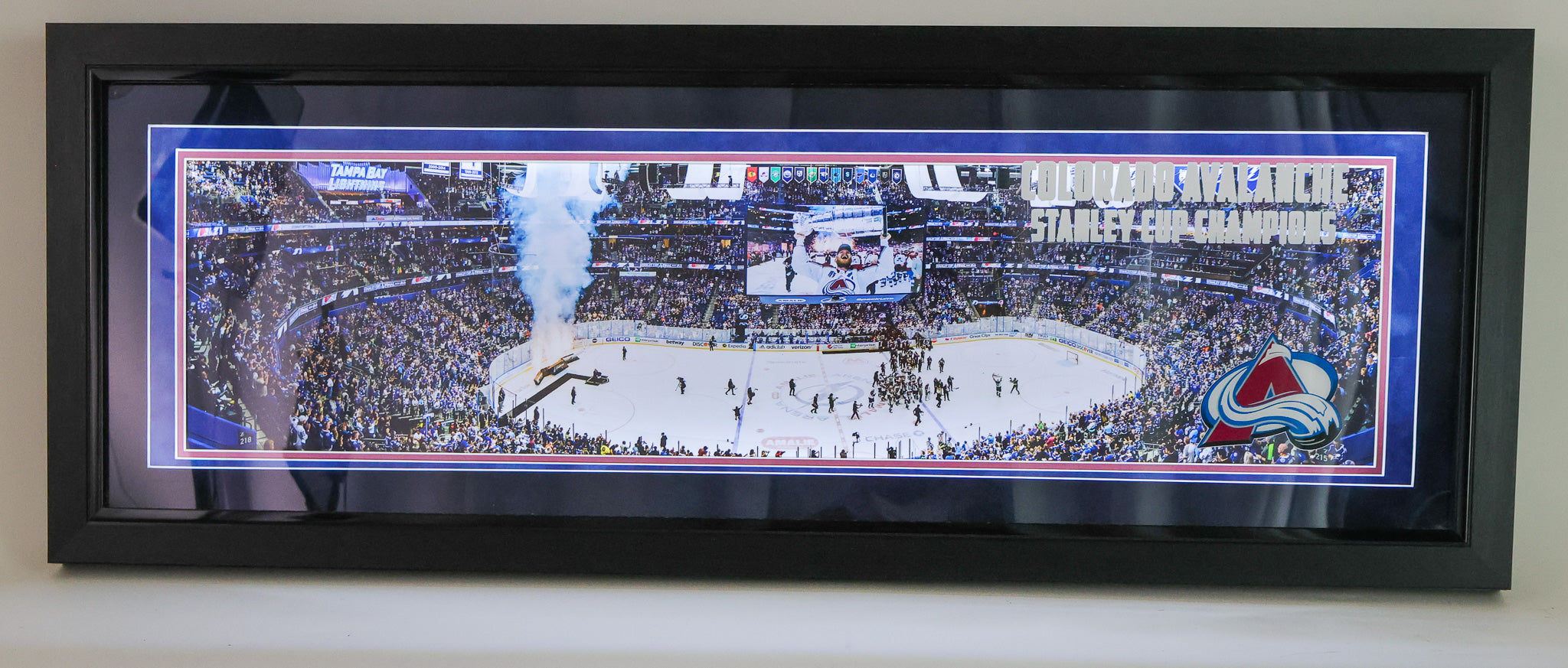 Colorado Avalanche 2022 Stanley Cup Champions Panoramic Photo with Lighted Frame