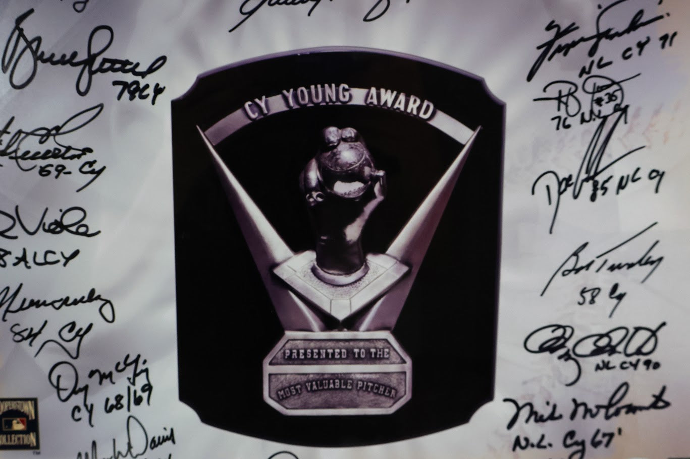 Cy Young Award Winner Multiple Autographs With Koufax 16x20 Photo Framed PSA LOA