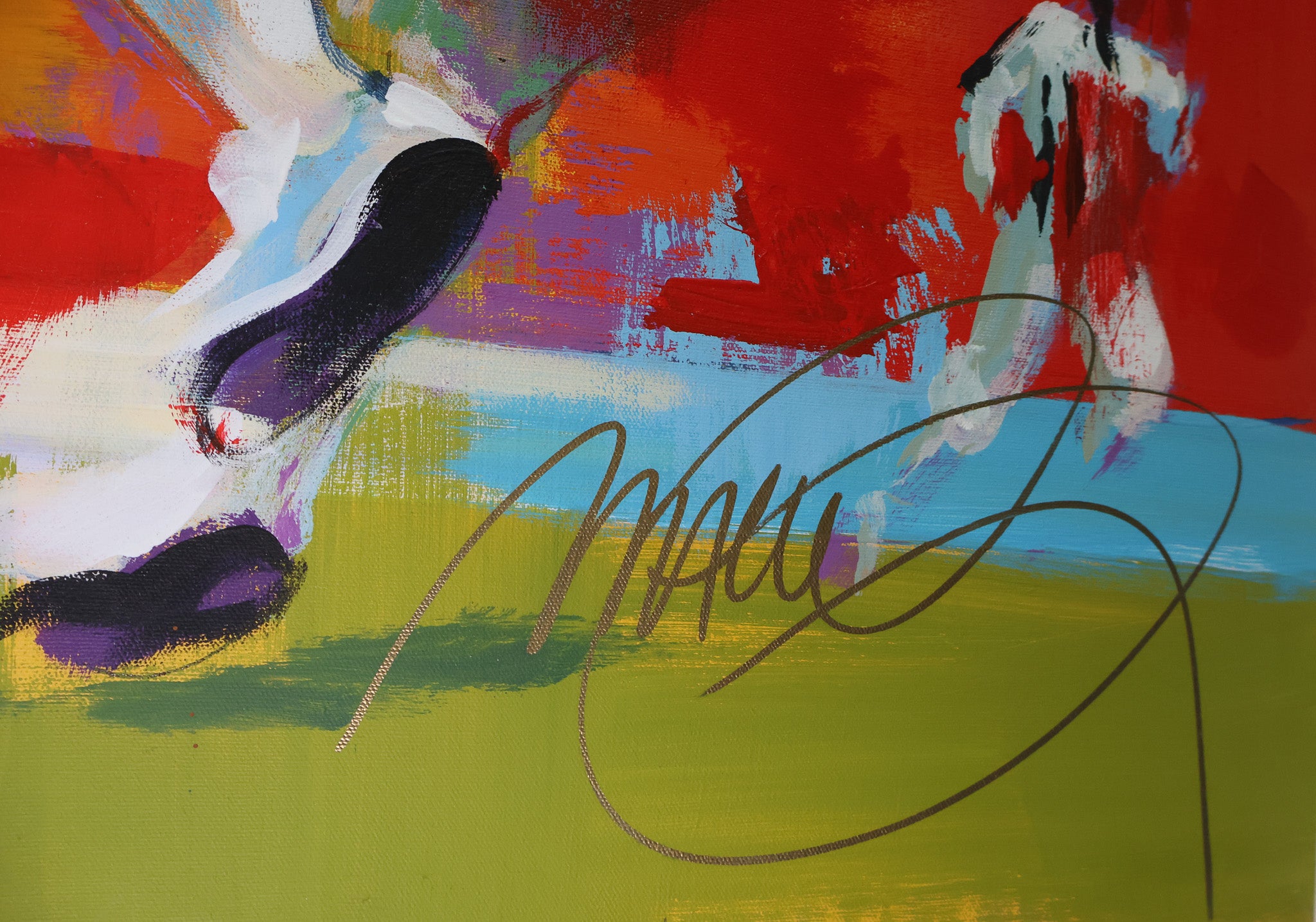 Jay Cutler, Brandon Marshall & Tony Schefler Autographed Origal Art Piece (Matcolm Farley)