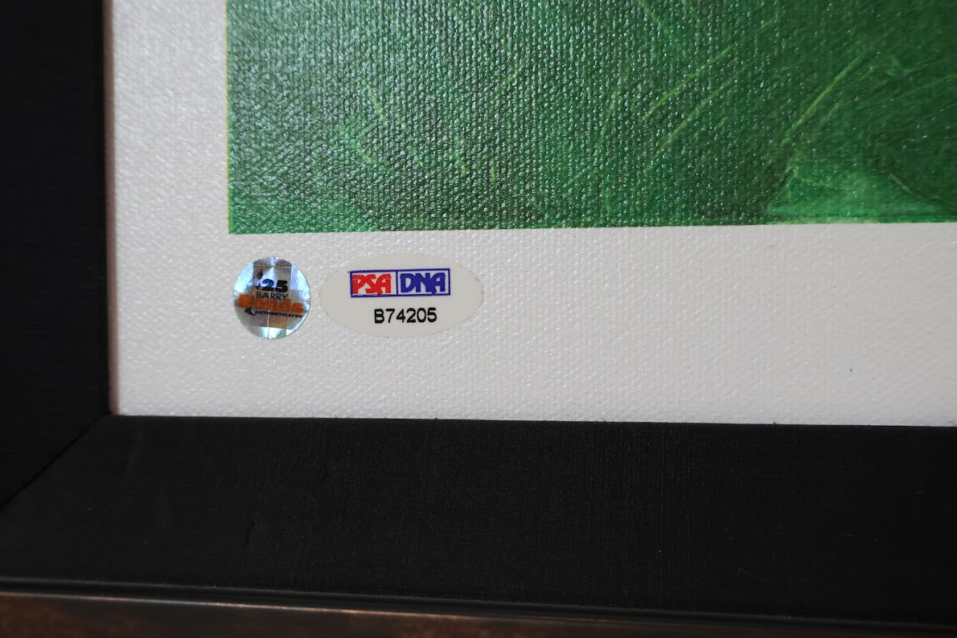 Barry Bonds Autographed 32x16 Canvas Framed PSA COA