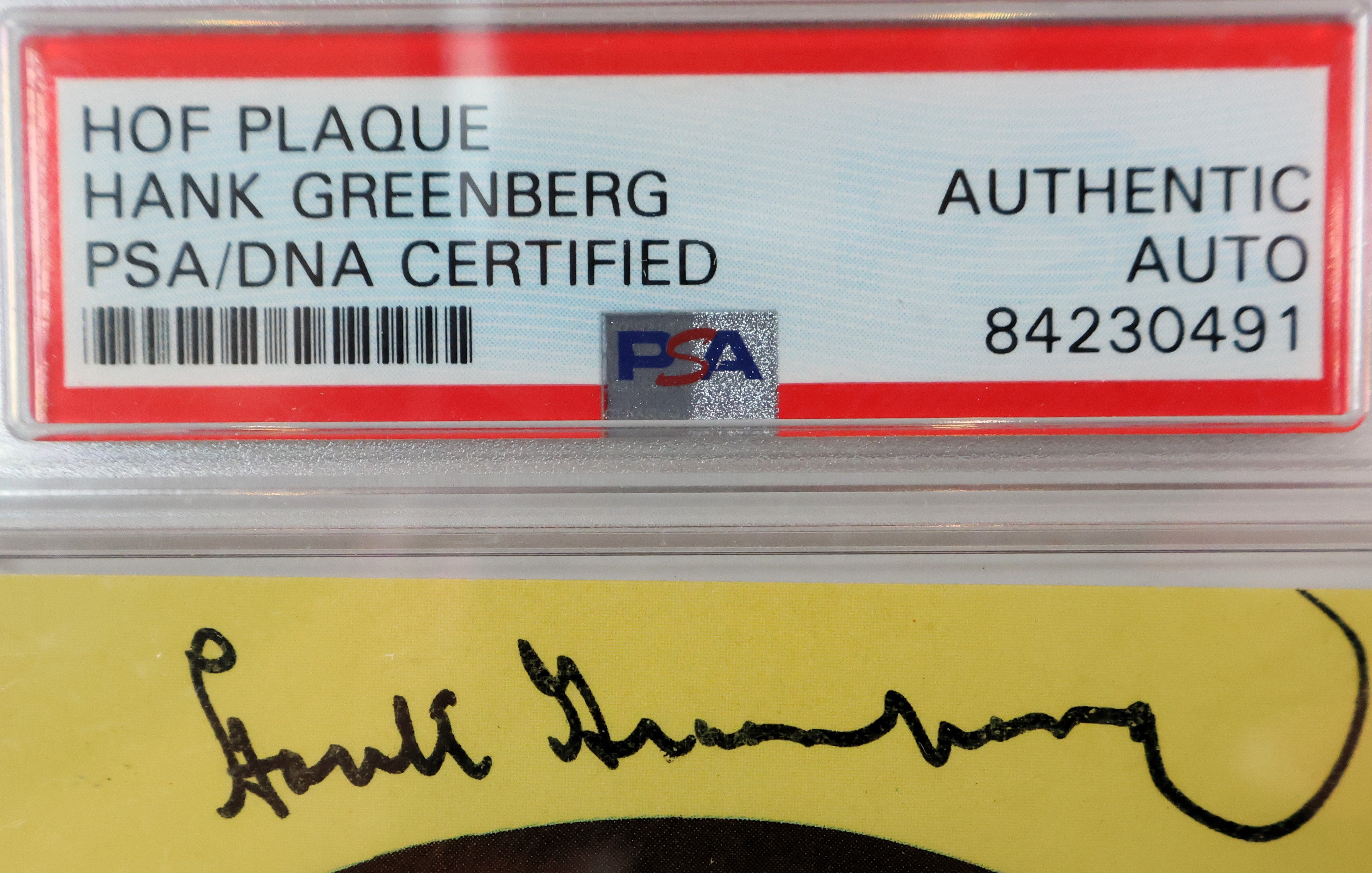 Hank Greenberg Autographed Mini Plaque and Photo Framed PSA/JSA COA
