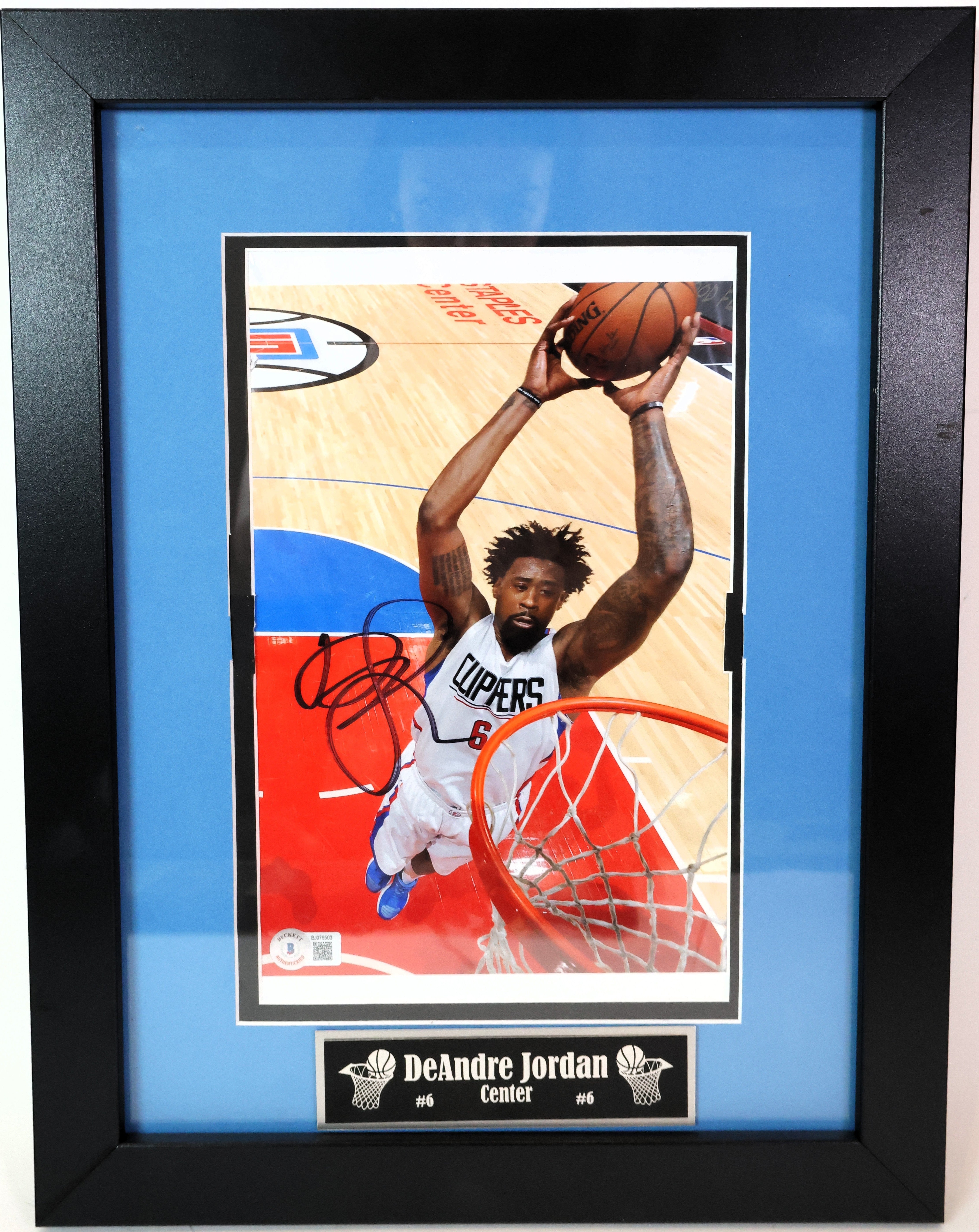 DeAndre Jordan Autographed 8x10 Photo Framed Beckett COA