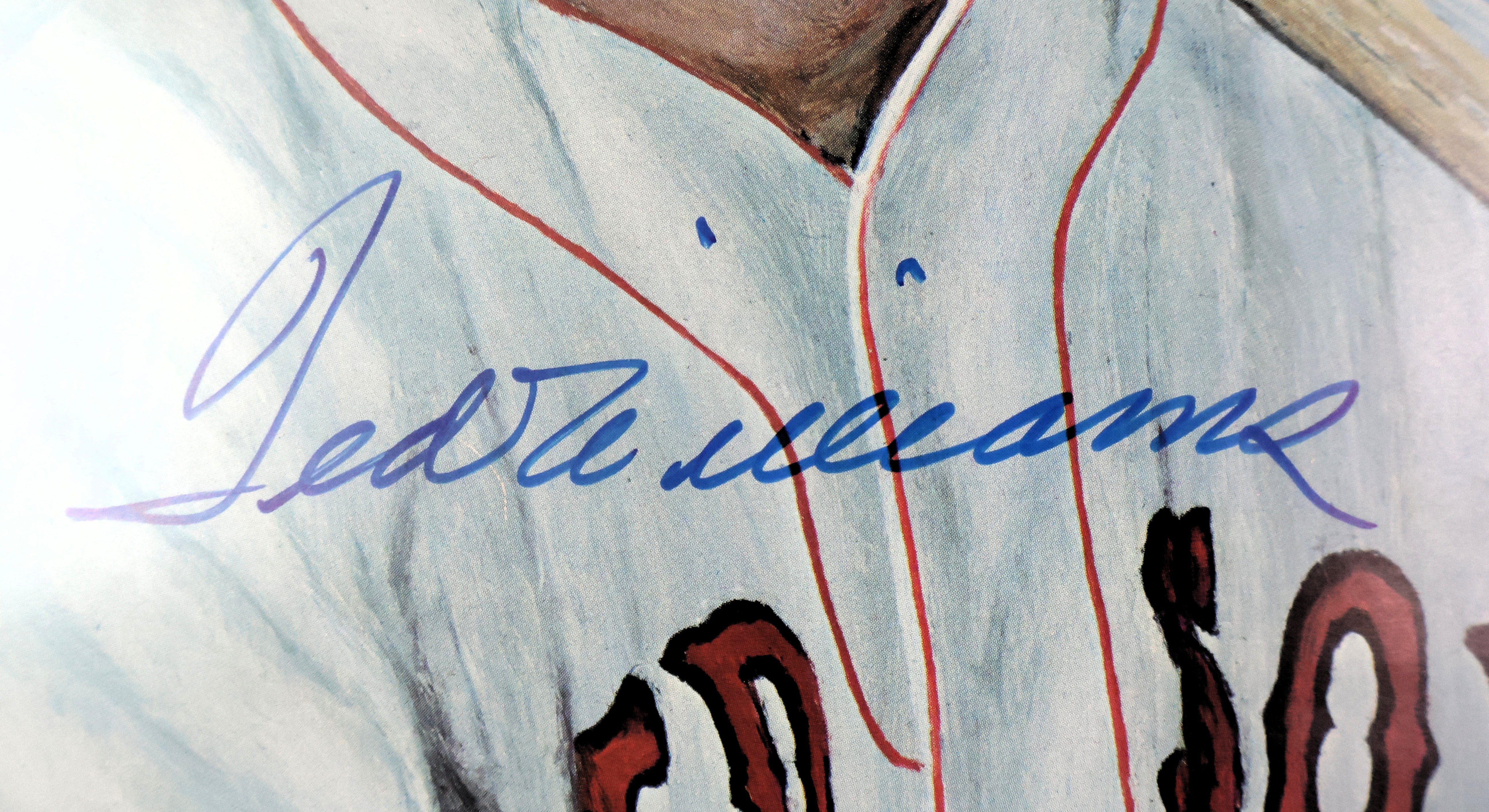 Ted Williams Autographed 16x20 Stats Photo Framed Beckett LOA