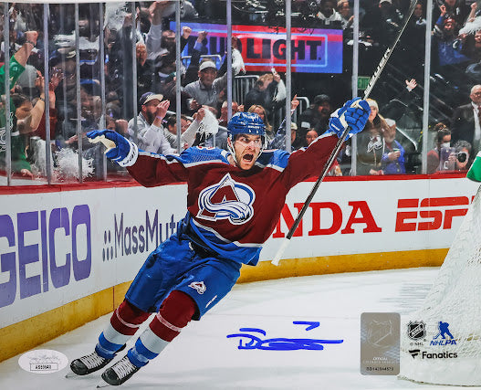 Devon Toews Autographed 8x10 Photo Celebration - With JSA