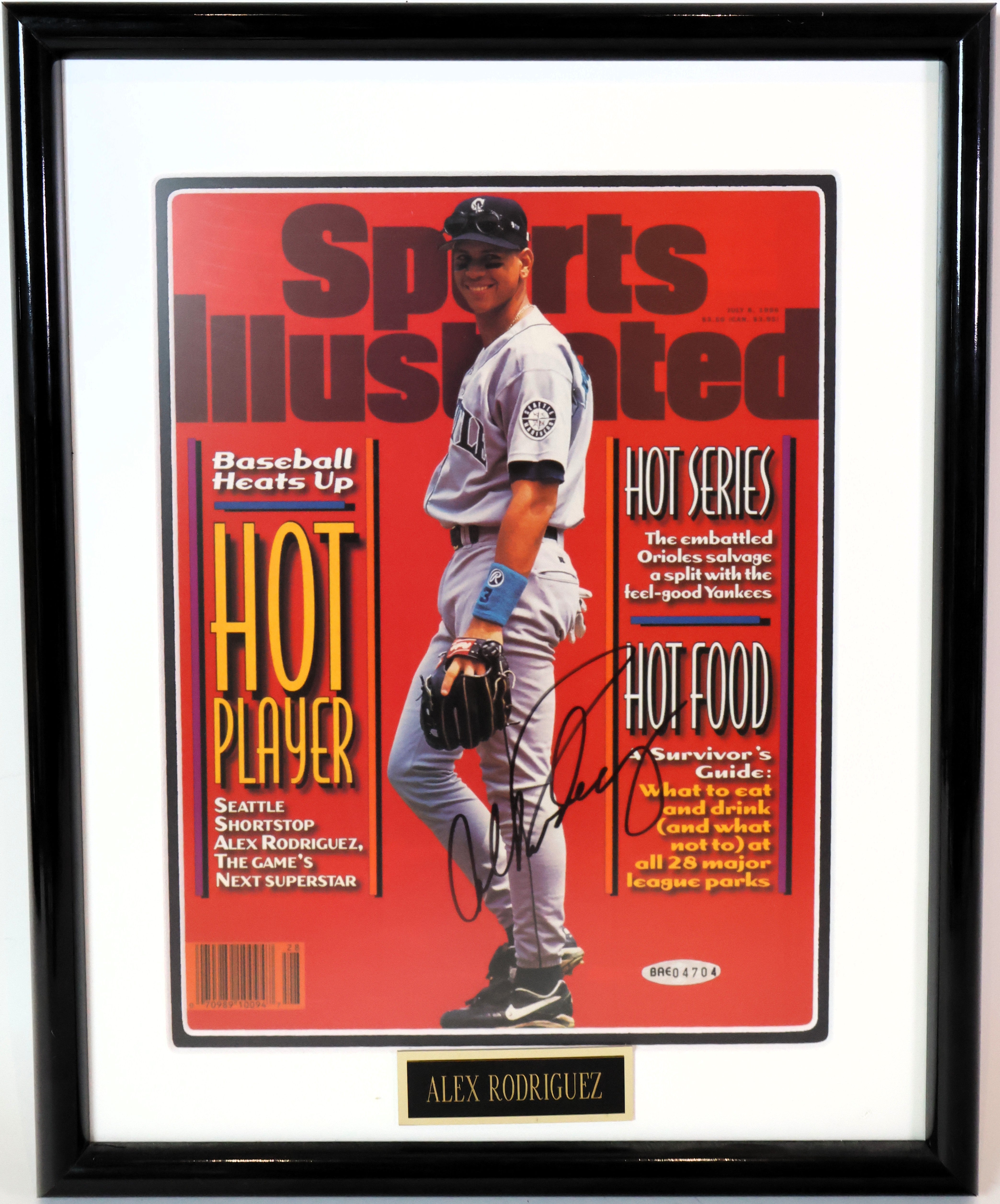Alex Rodriguez Autographed Sports Illustrated Magazine Framed UD COA
