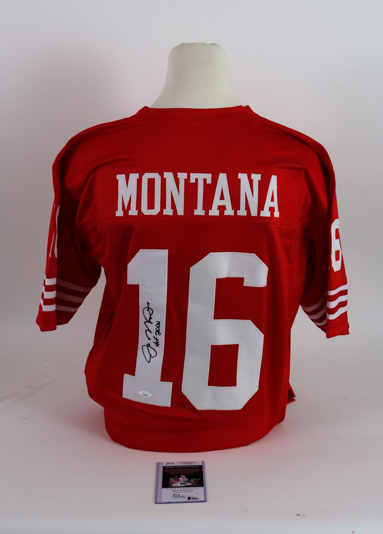 Joe Montana Autographed San Francisco 49ers Jersey inscribed "HOF 2000" JSA COA