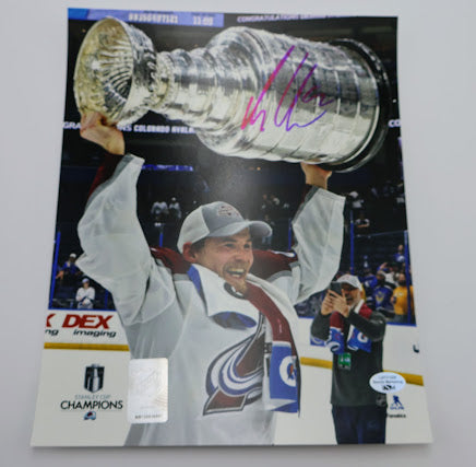 Artturi Lehkonen Autographed Avs 8x10 Holding The Stanley Cup