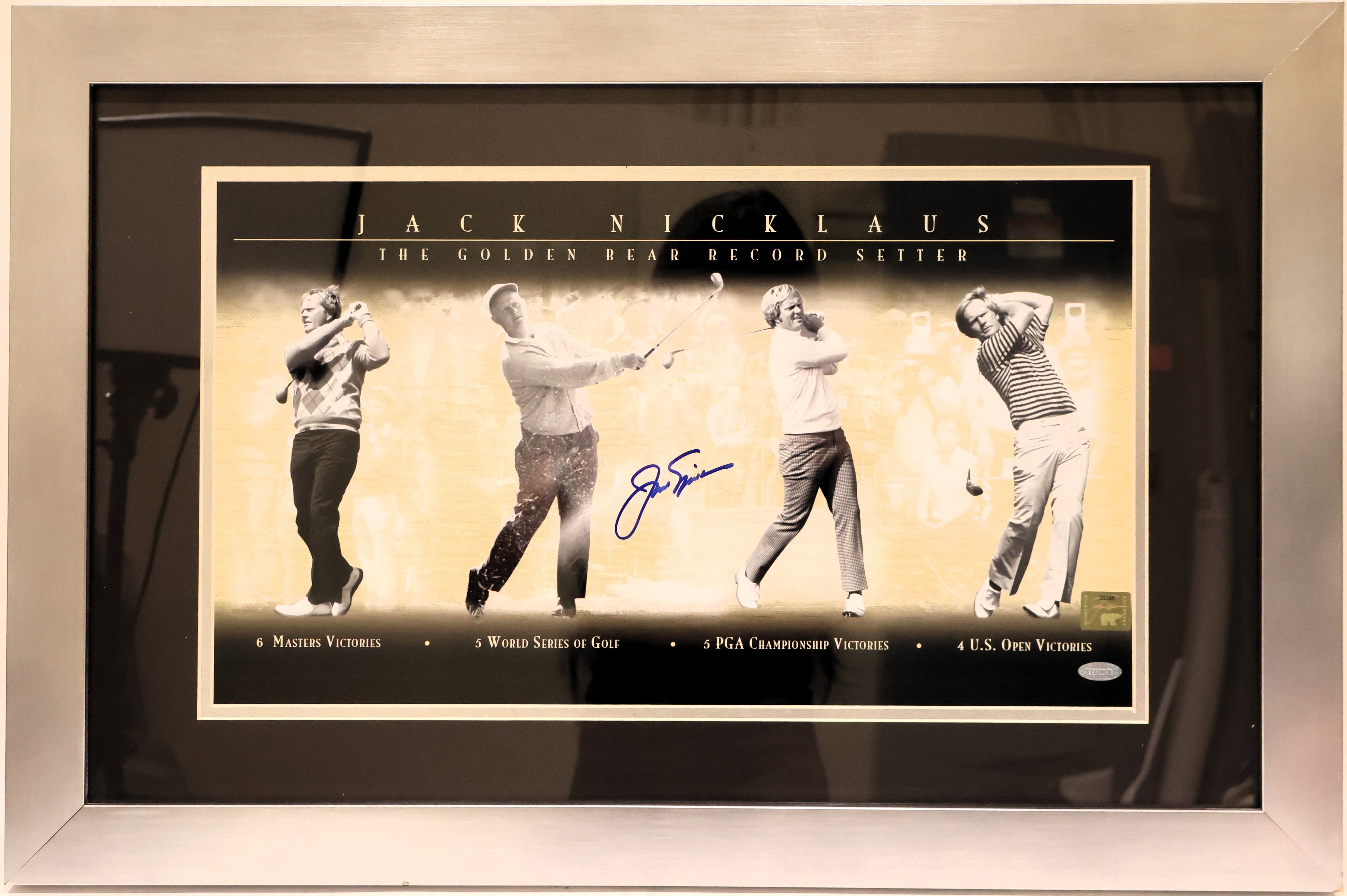 Jack Nicklaus Autographed 12x20 Photo Collage Framed Steiner COA