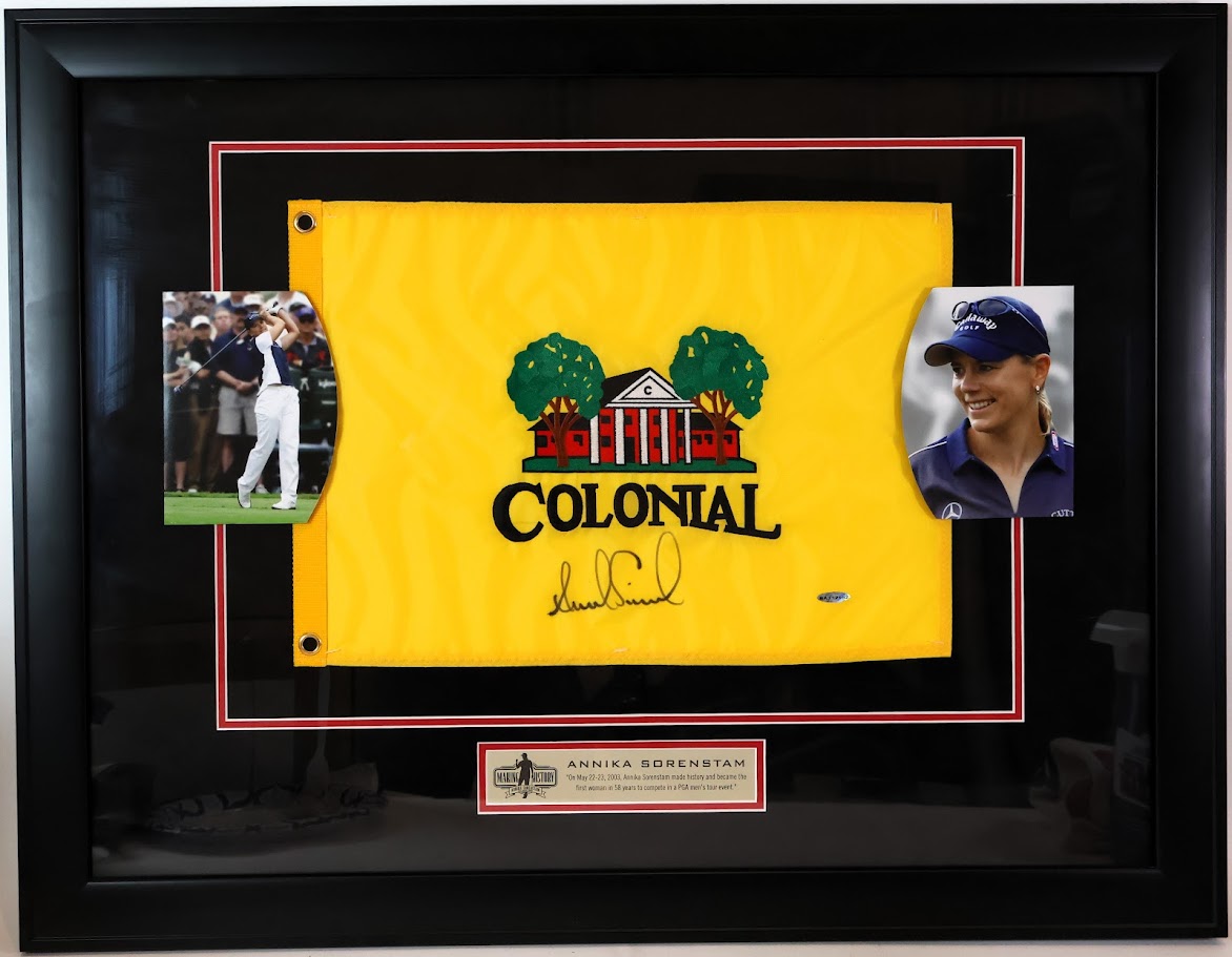 Annika Sorenstam Autographed Colonial Flag Framed UDA COA