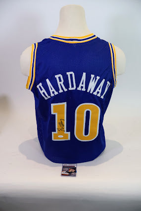 Tim Hardaway Autographed Custom Warriors Jersey JSA
