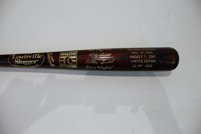 Kirby Puckett, Dave Winfield, Bill Mazeroski & Hilton Lee Smith Laser Autographed Baseball Hall of Fame Bat