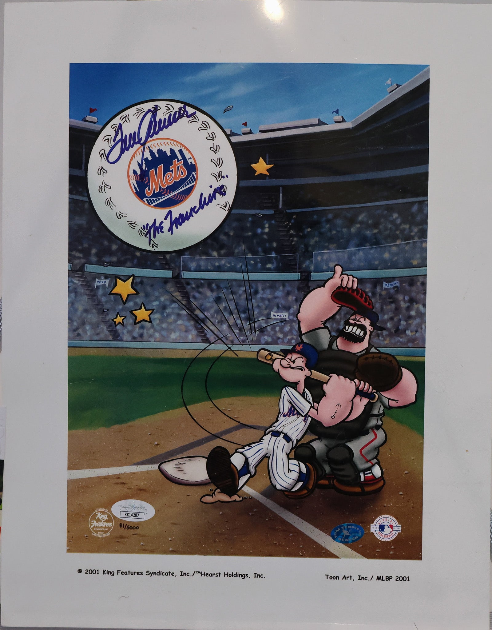 Tom Seaver Autographed New York Mets Popeye Art 11x14 Photo