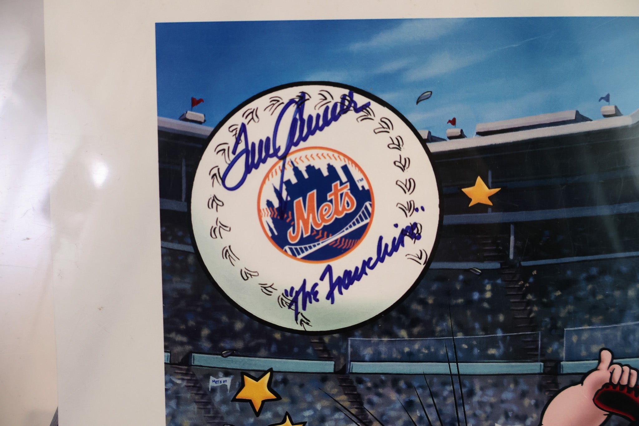 Tom Seaver Autographed New York Mets Popeye Art 11x14 Photo