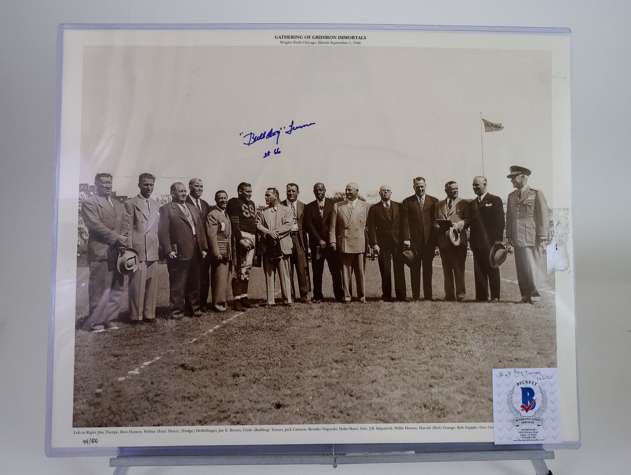 Bulldog Turner Autographed 16x20 Photo - NFL Hall of Fame Chicago Bears Legend