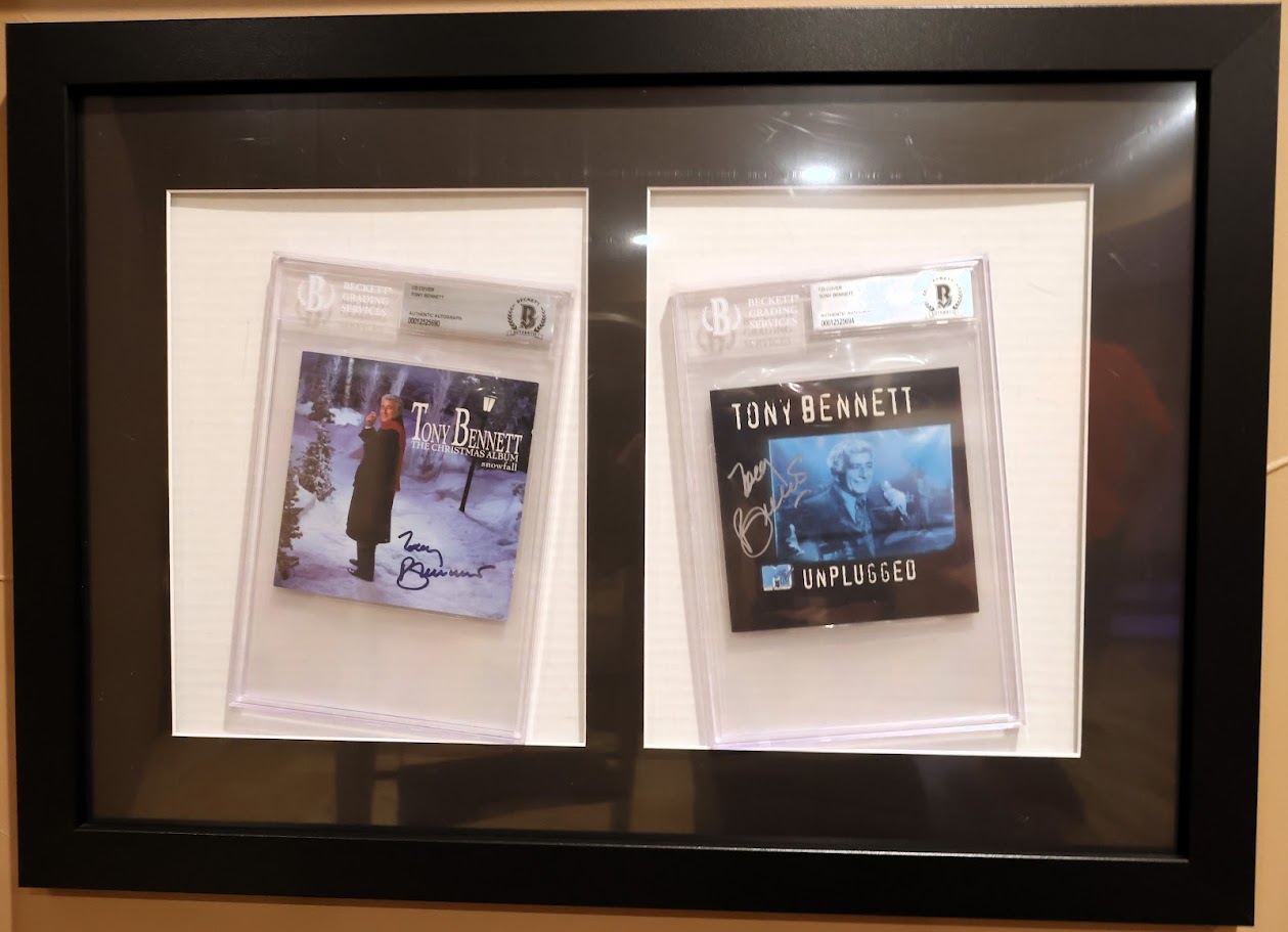 Tony Bennett Autographed 2 DVDs Framed Beckett COA
