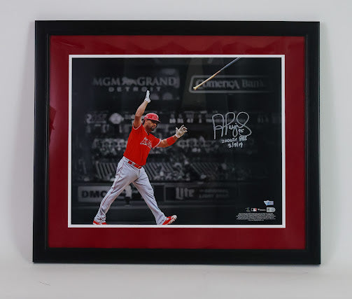 Albert Pujols Autographed Los Angeles Angels 16x20 Photo - 2000th RBI Milestone 5/9/19 Inscription
