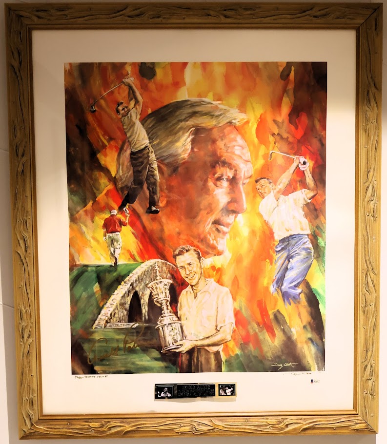 Arnold Palmer Autographed 16x20 Painting Framed Beckett COA