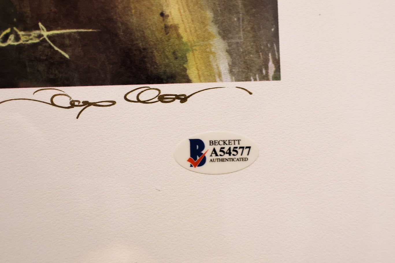 Arnold Palmer Autographed 16x20 Painting Framed Beckett COA