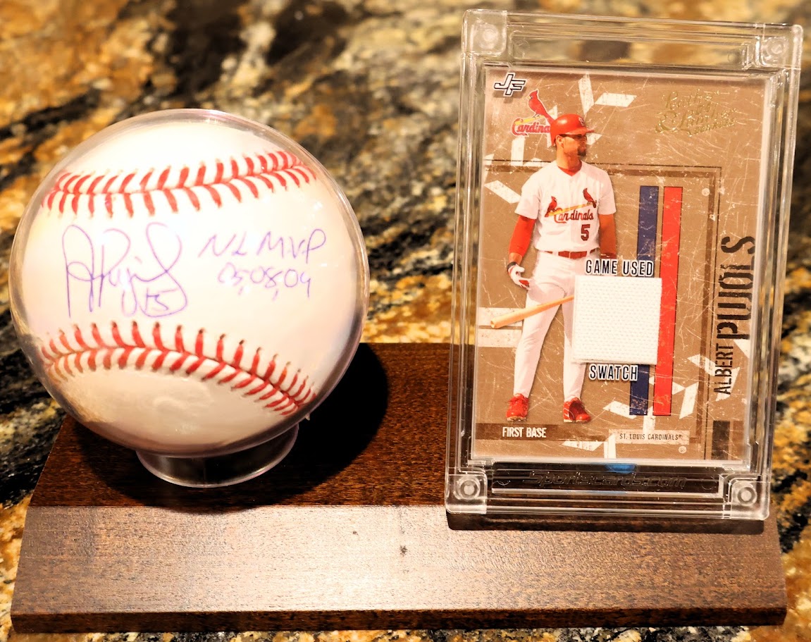 Albert Pujols Autographed Rawlings Baseball Inscribed NL MVPs and Case and Card Fanatics COA