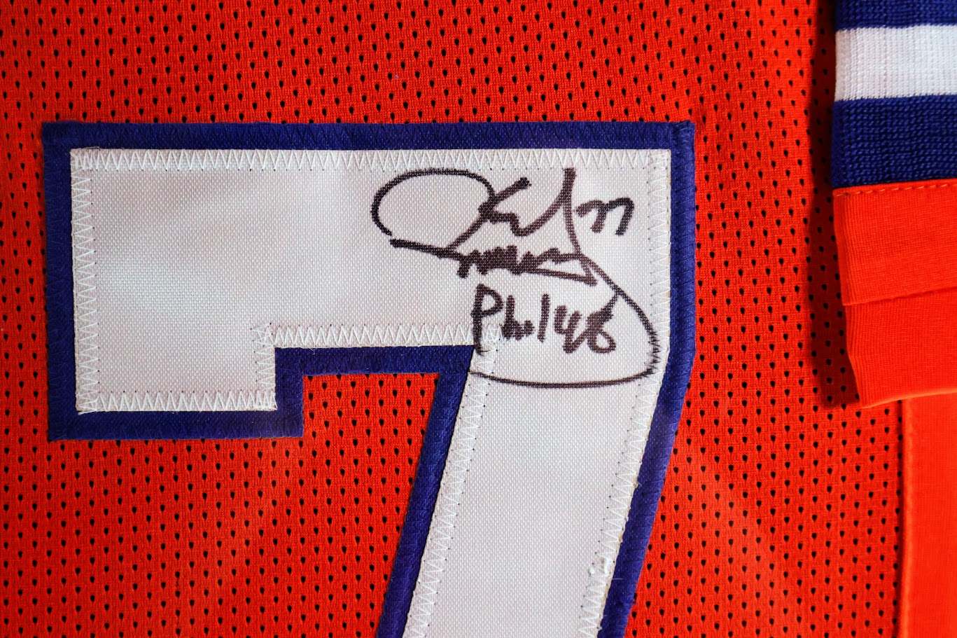Karl Mecklenburg Autographed Denver Broncos Orange Custom Jersey Lighted Framed Beckett COA