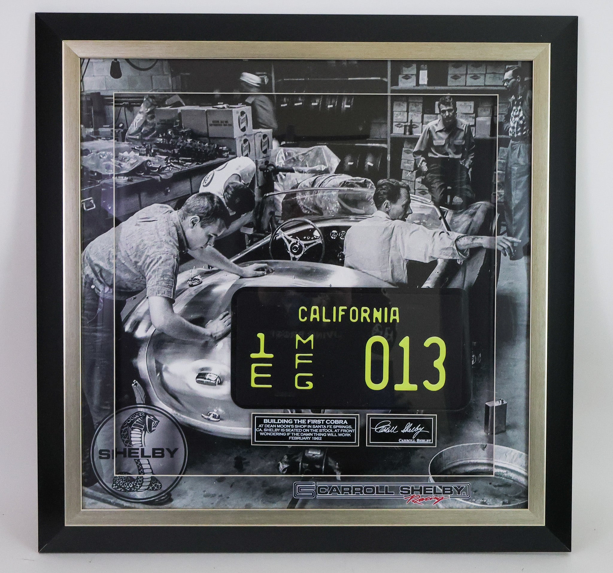 Carroll Shelby Laser Engraved Signature Building the First Cobra