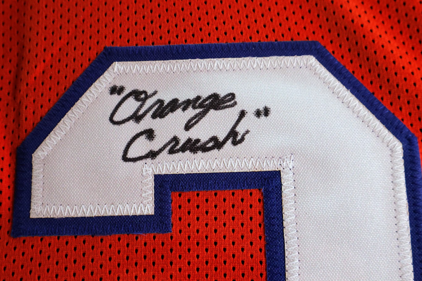 Randy Gradishar Autographed Denver Broncos Orange Custom Jersey w/ 4 Inscriptions Lighted Framed Beckett COA