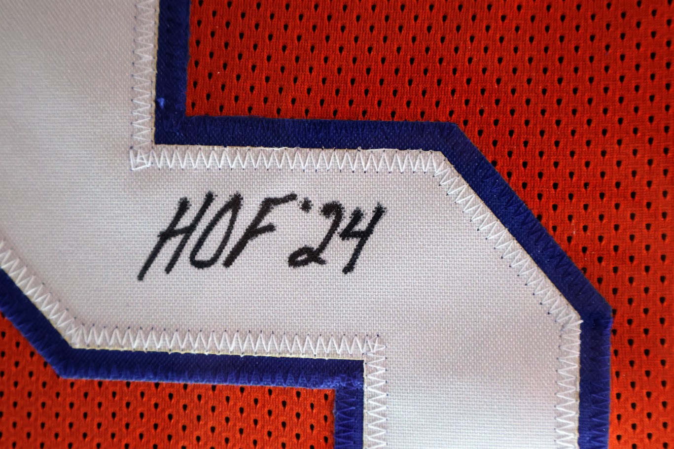 Randy Gradishar Autographed Denver Broncos Orange Custom Jersey w/ 4 Inscriptions Lighted Framed Beckett COA