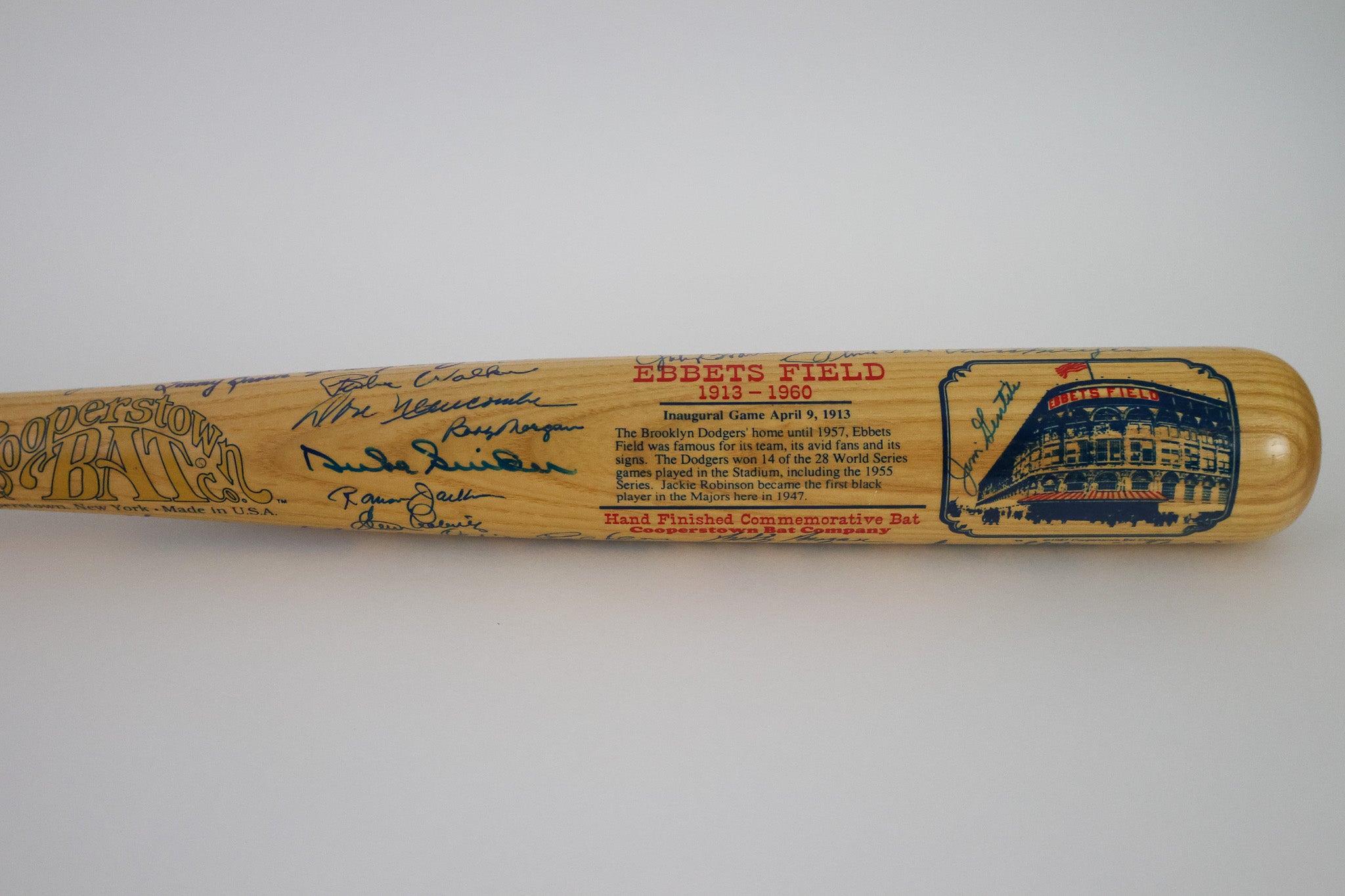 Brooklyn Dodgers Legends 47 Signed Bat with James Spence Letter