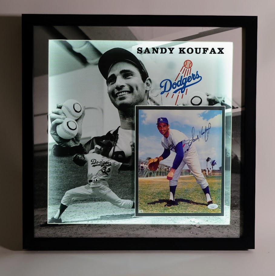 Sandy Koufax Autographed 8x10 Photo With Lighted 3D Frame JSA COA - Latitude Sports Marketing