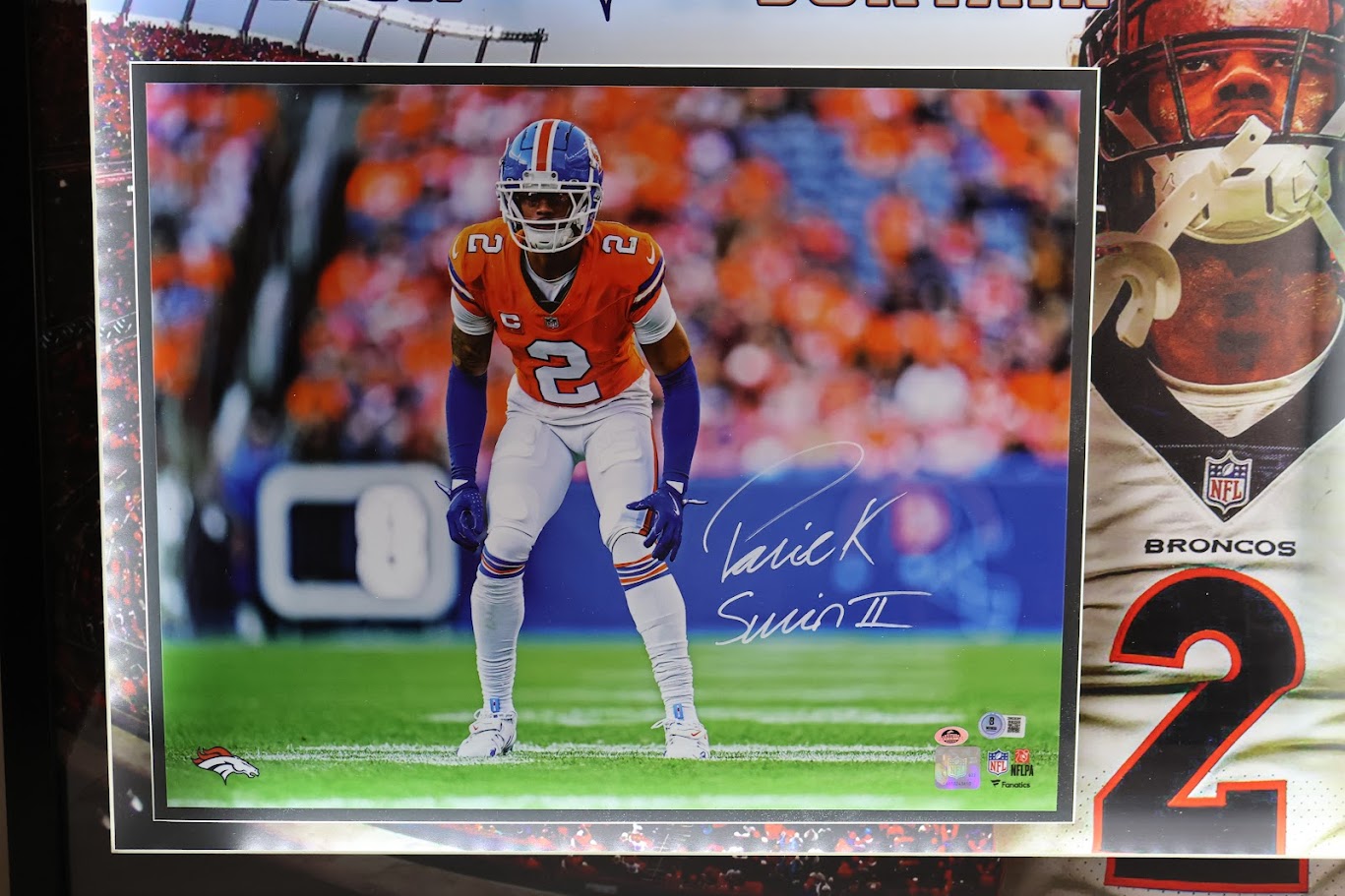 Patrick Surtain II Autographed 16x20 Photo Crouching Lighted Framed Beckett COA