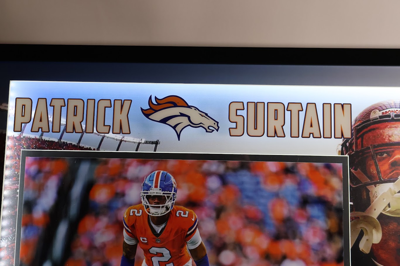 Patrick Surtain II Autographed 16x20 Photo Crouching Lighted Framed Beckett COA