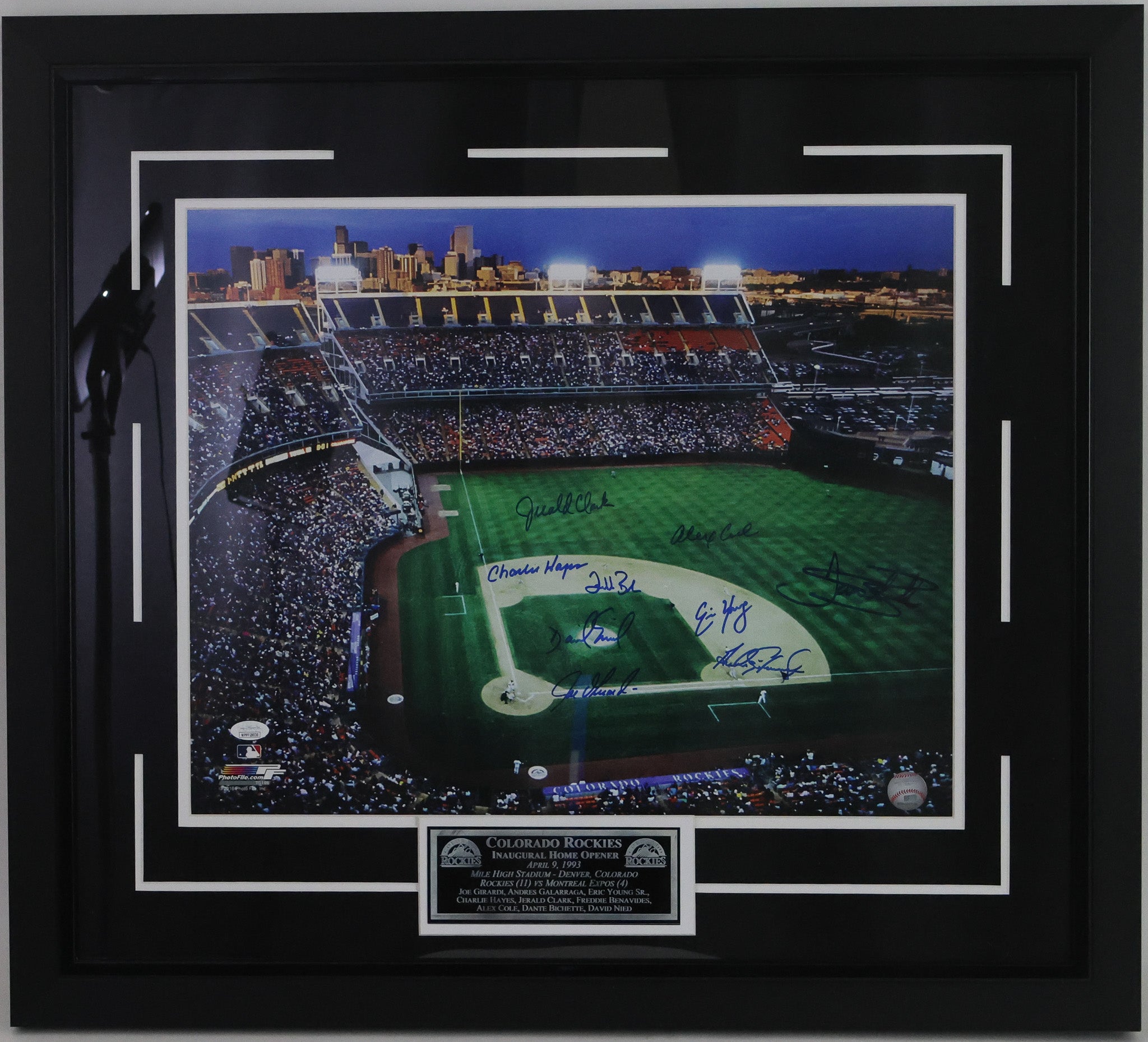 1993 Autographed Opening Day Colorado Rockies 16X20 Photo Framed JSA COA