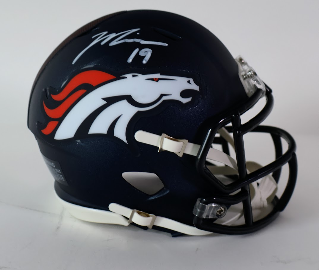 Marvin Mims Autographed Denver Broncos Mini Helmet Beckett COA