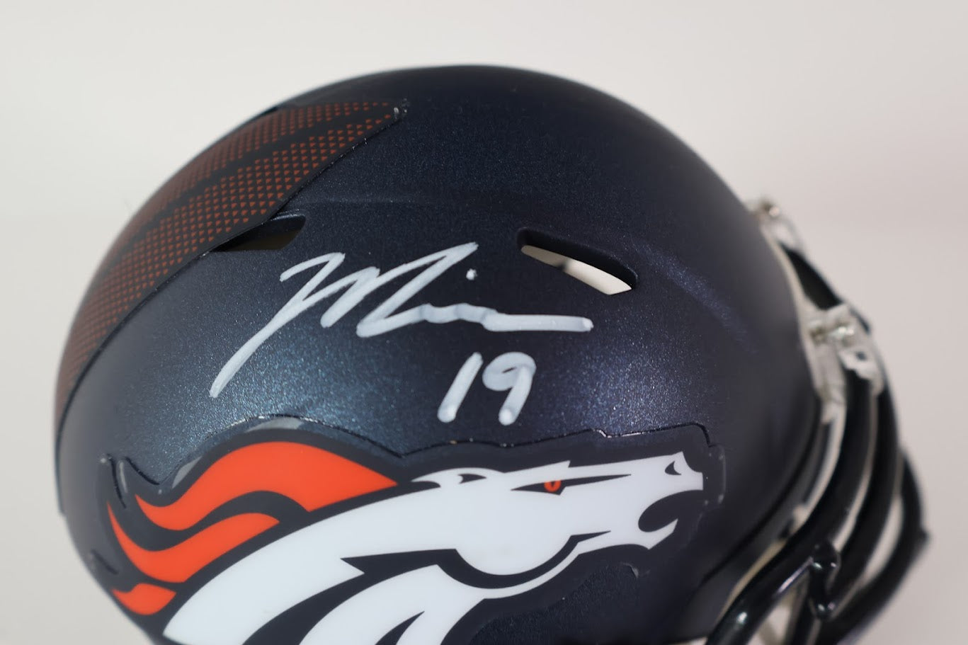 Marvin Mims Autographed Denver Broncos Mini Helmet Beckett COA