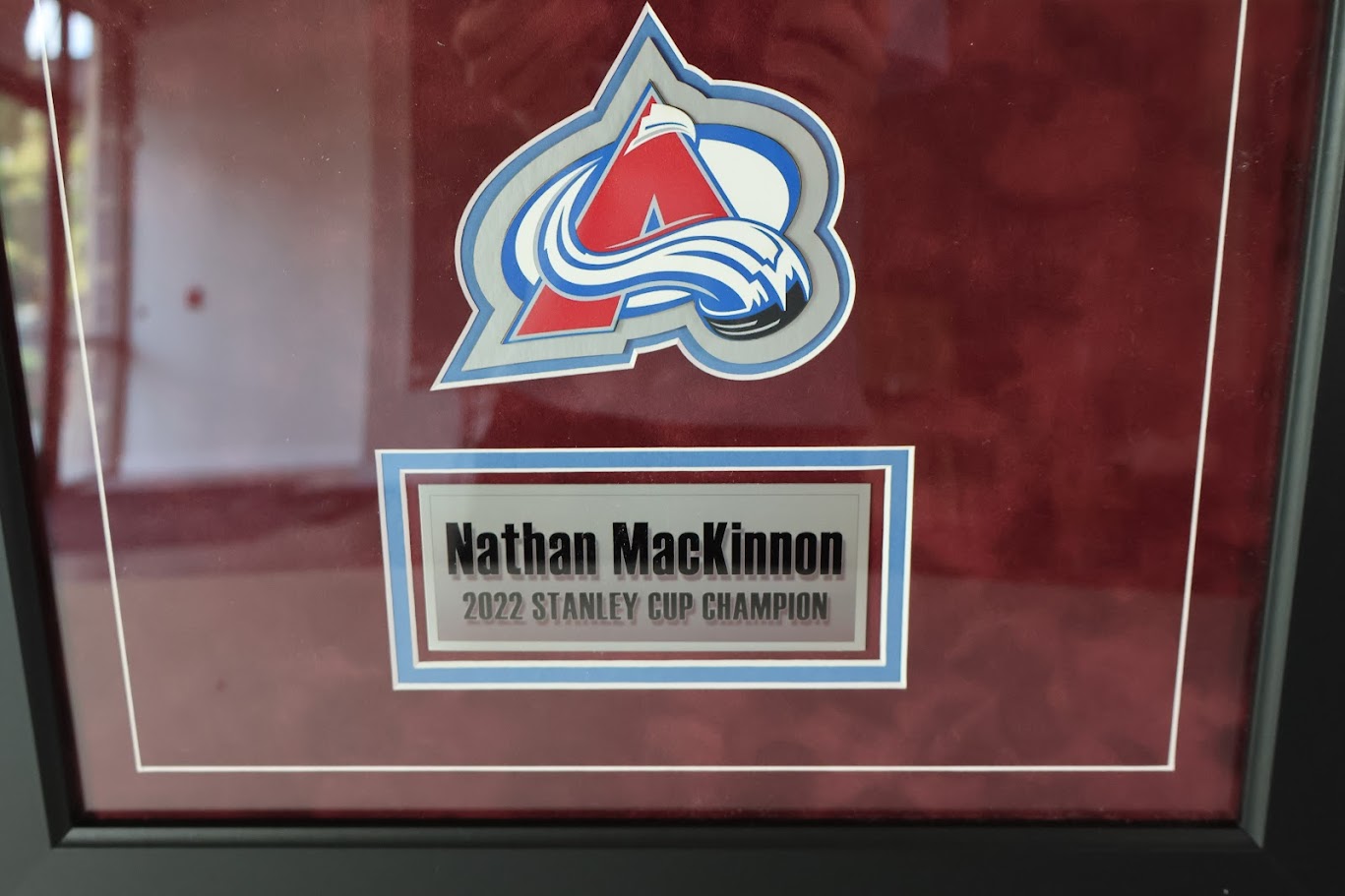 Nathan Mackinnon Autographed 8x10 Lifting SC Photo Deluxe Framed Fanatics COA
