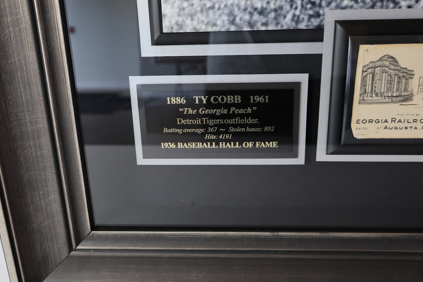 Ty Cobb Autographed Check w/ 16x20 Photo Framed PSA COA